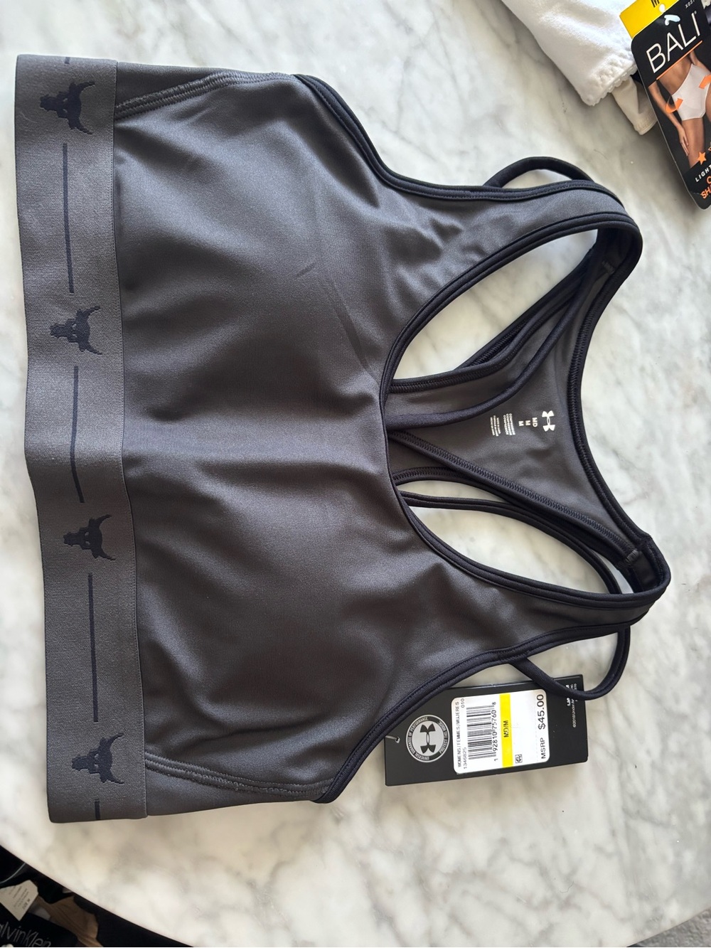 Under Armour Charcoal Gray Strappy Racerback Sports Bra